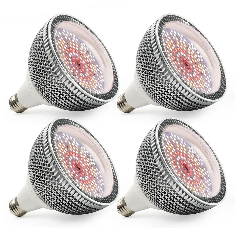 (4 buah/lot) 150W E27 LED lampu tumbuh spektrum penuh tumbuh Led lampu untuk tanaman dalam ruangan hidroponik bunga biji sayuran