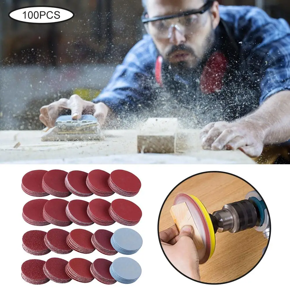 

100pcs 3 Inch Sanding Discs Sandpaper Aluminum Oxide Sander Pad For Furniture Grinding Jade Polishing Metal Grinding