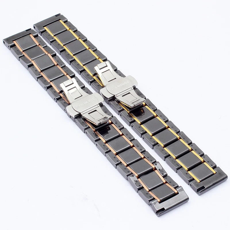 Ceramic Watch band For Huawei Watch GT 2 Strap watchband Smart 18mm 20mm 22mm Ceramic Stainless watch bracelet Luxury black