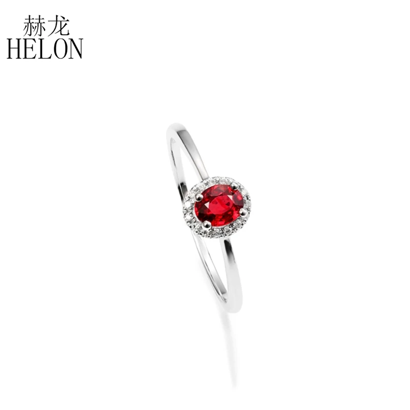 HELON Solid 18K W/Y/R Gold Ring For Women Genuine Shiny Diamond Fancy Natural Sapphire Engagement Anniversary Chic Fine Jewelry