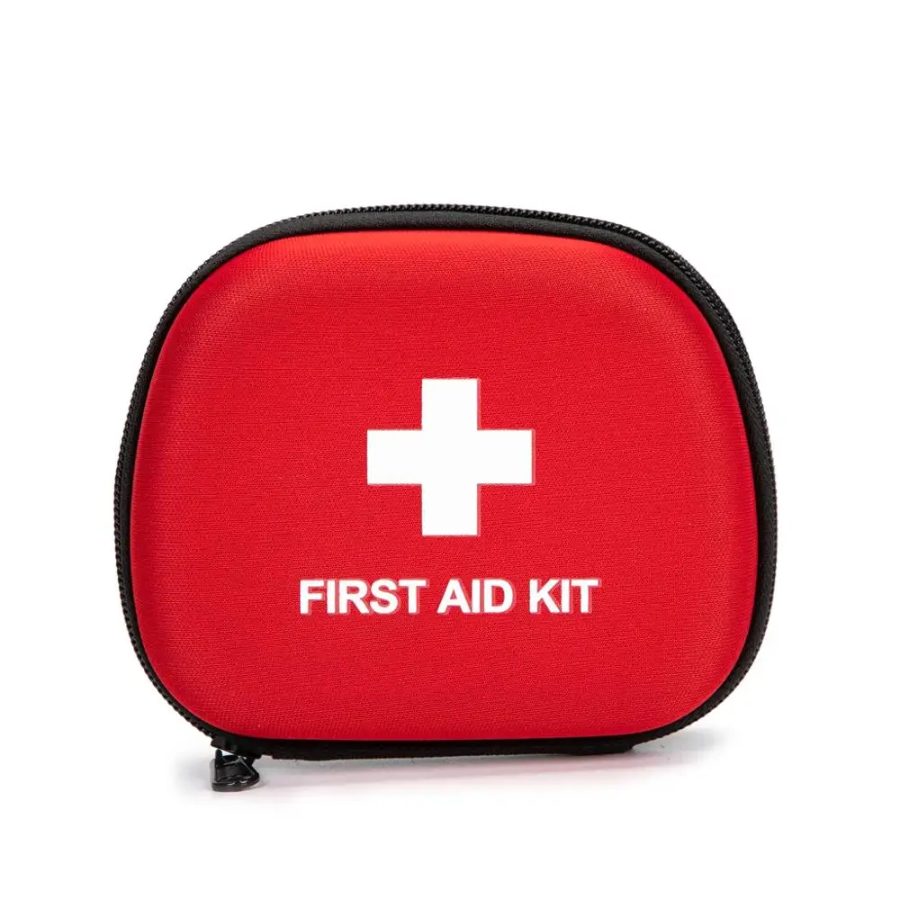 First Aid Hard Case Empty Small First Aid Hard Shell Case First Aid EVA Hard Red Medical Case for Camping Hiking Outdoors