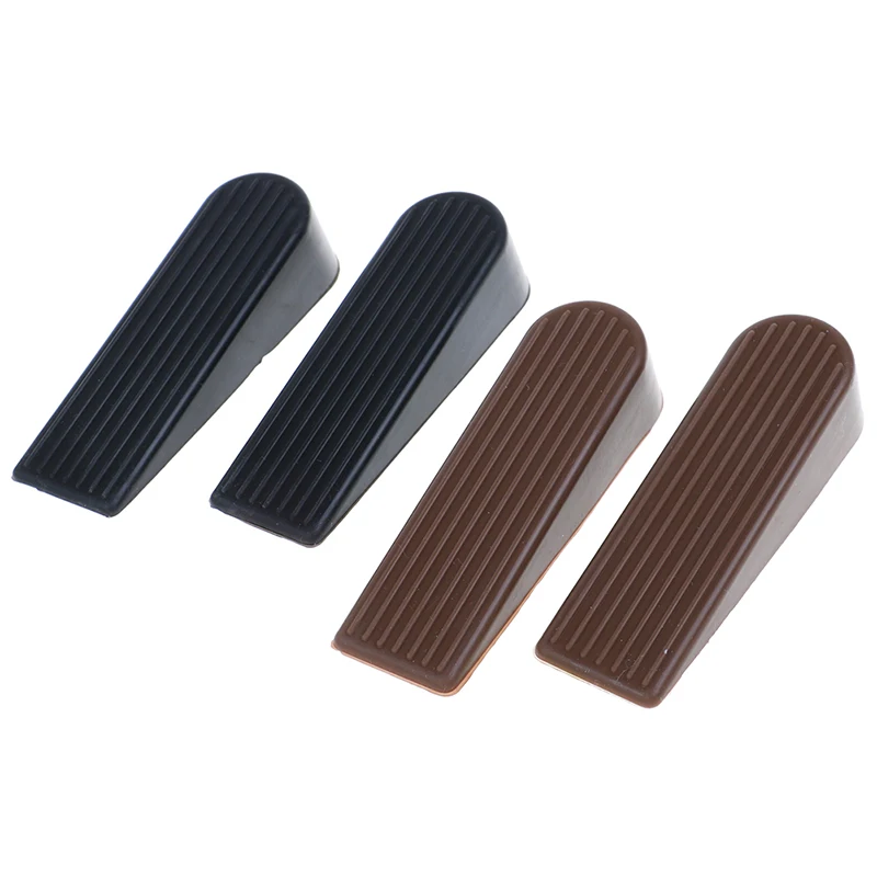 1PCS Door Wedge Shaped Plastic Door Stops Non-Slip Black Door Buffers For Office Home Baby Safe Floor Door Stopper