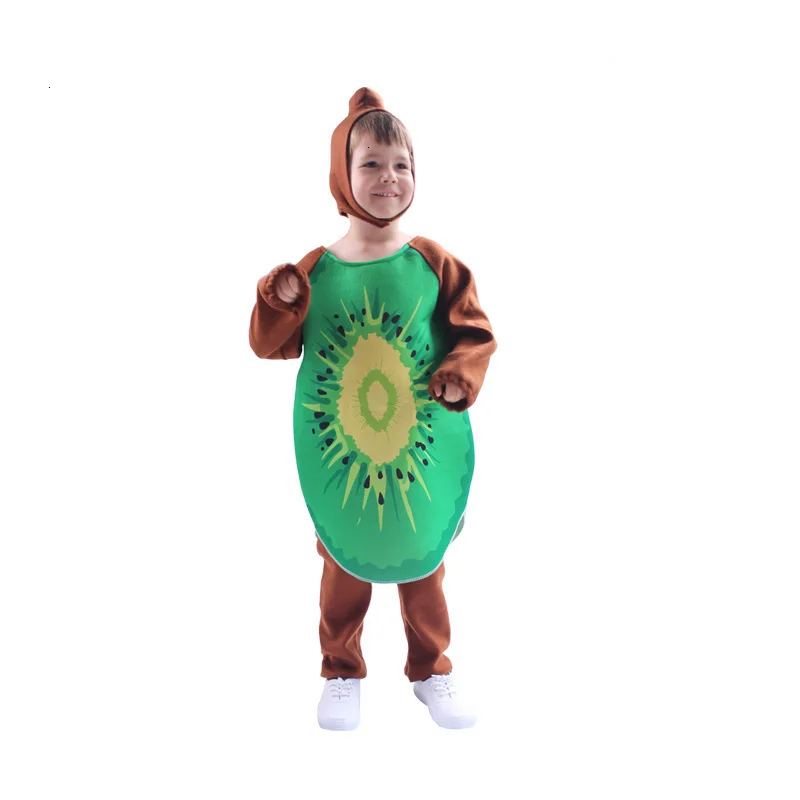 Kiwifruit Fashion Unisex Children Fancy Dress Cartoon Fruit Kid Costume Suits Party Outfit Boy Girl Performance Clothes