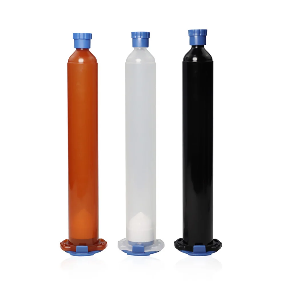 55cc EFD พลาสติก Barrel,อเมริกันสไตล์ใหม่ Dispensing Syringe สีแดงสีดำโปร่งใสกาวเครื่องมือ Liquid Dispenser
