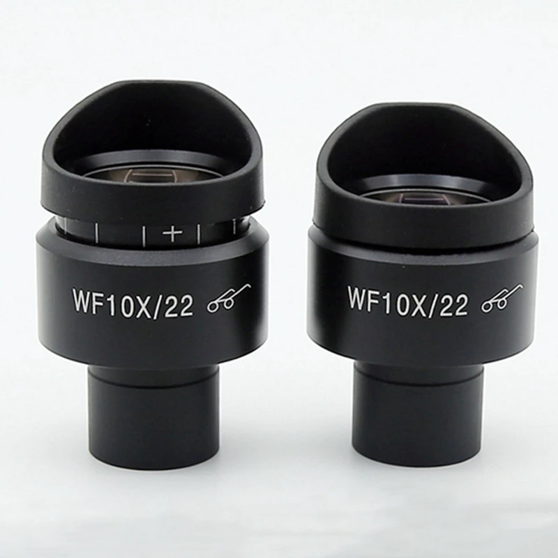 1PC Diopter-Adjustable WF10X /22 High Eyepoint Eyepiece with Eye Cups for Biological Microscope 22 mm Fully Coated Ocular