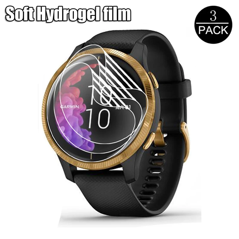 Garmin Venu 스마트 워치 용 3pcs 소프트 하이드로 겔 투명 보호 필름 가드 보호 전체 화면 보호기 커버 (유리가 아님)