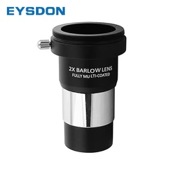 EYSDON Barlow Lens 2X 1.25 Cal w pełni wielowarstwowy Metal z gwintem M42 kamera T pierścień podłącz interfejs do okularu teleskopowego