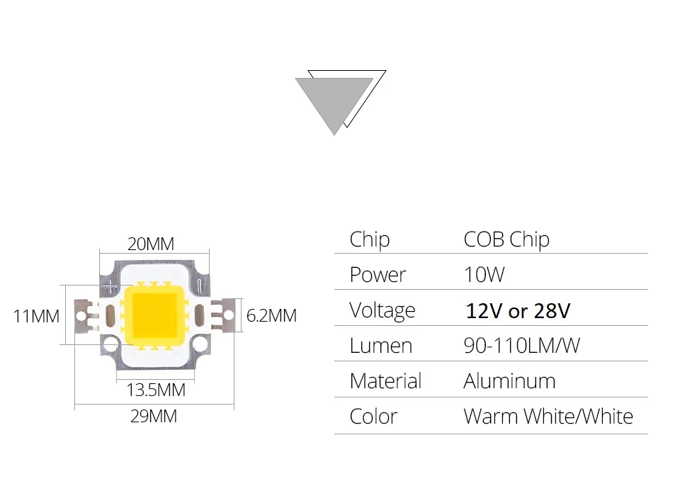 10W 20W 30W 50W 100W COB LED Chip Lamp Bulb Chips for Spotlight Floodlight Garden Square DC 12V 36V Integrated LED Light Beads