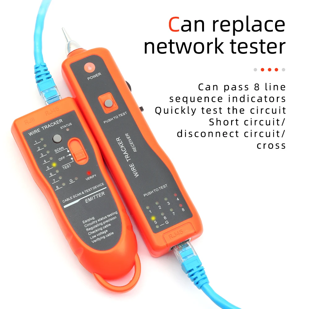 KELUSHI-LAN Network Cable Tester, Wire Tracker, Line Finder, Telefone Tracer, XQ-350, UTP, STP, Cat5, Cat6, RJ45, RJ11