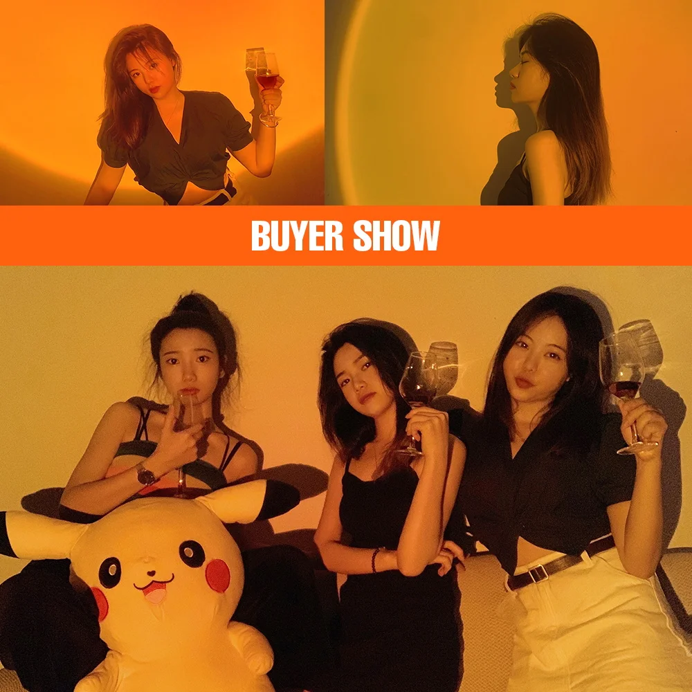 LED Sunset Light Rainbow 5V Projection Lamp USB Colorful Light Bulb LED Neon Night Lamp Decoration Bedroom Atmosphere Lighting