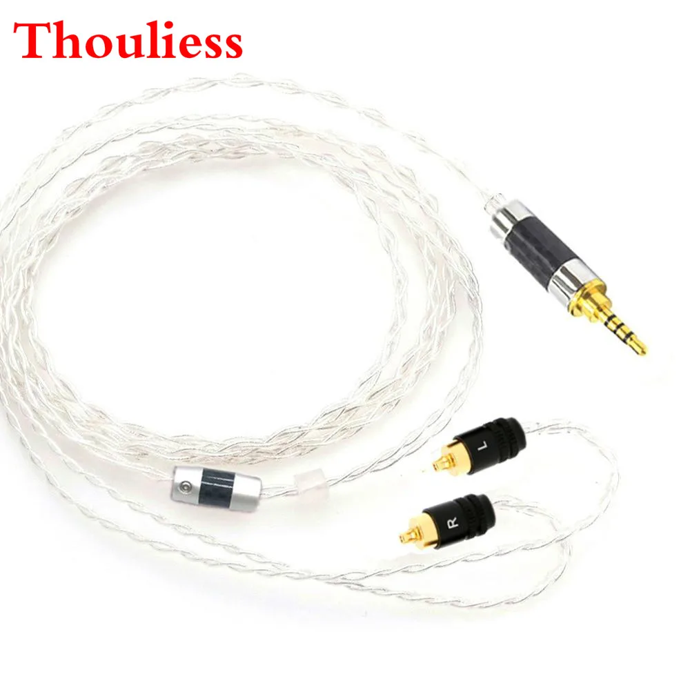 

Thouliess 2.5/3.5/4.4mm Balanced Silver Plated Headphone Upgrade Cable for IER-M7 IER-M9 IER-Z1R Custom Earphone Cable 1.2 Meter