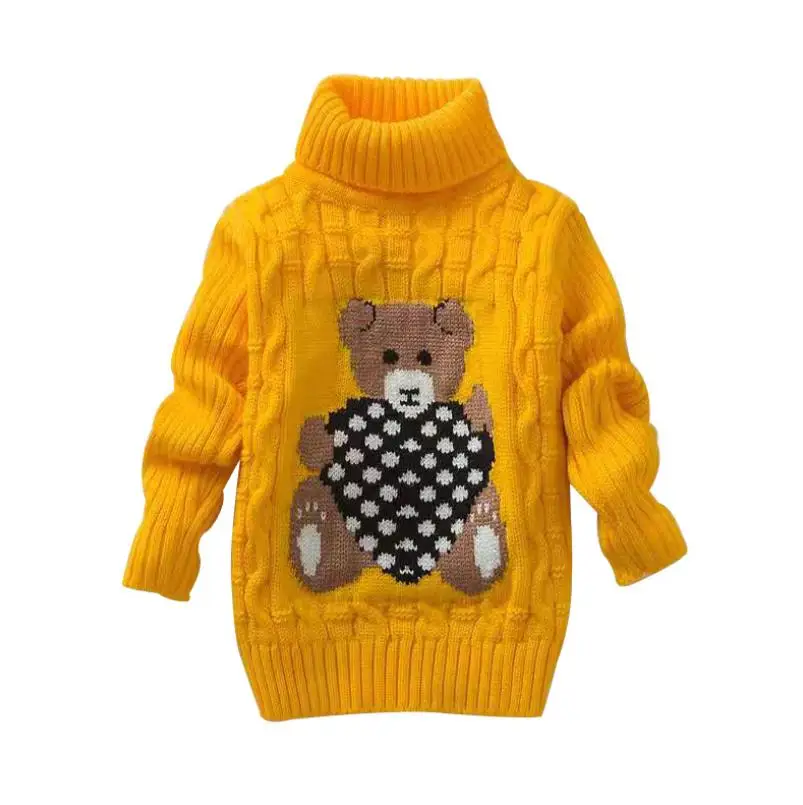 2025 Neue Cartoon Herbst Winter Baby Jungen Mädchen Kinder Warme Rollkragenpullover Strickjacken Oberteile Kleidung