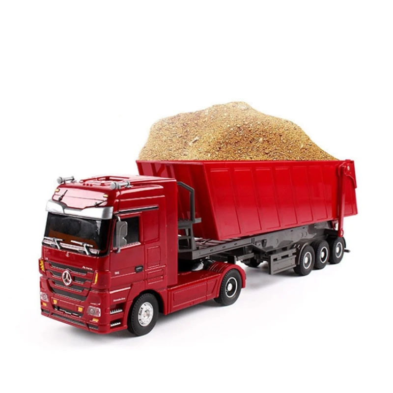 Simulazione di forma realistica RC Camion pesante Carico grande Secchio girevole da 45 gradi Effetto sonoro Giocattolo per camion RC completamente controllabile