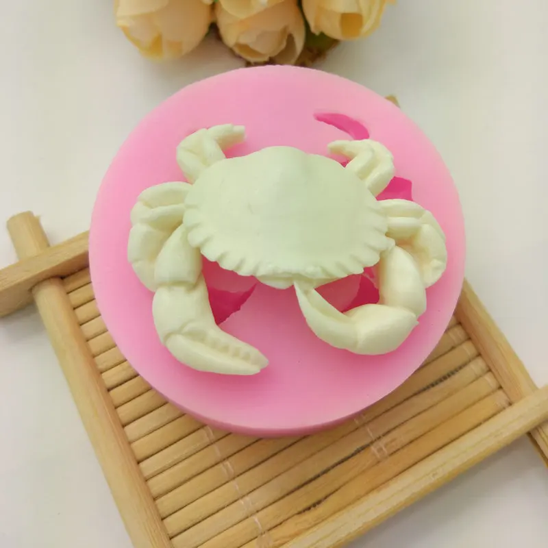 Cute Crab Shape Ocean Theme Fondant Cake Decoration Silicone Mold Candy Molds Gum Paste Baking Molds DIY Chocolate Mould m231