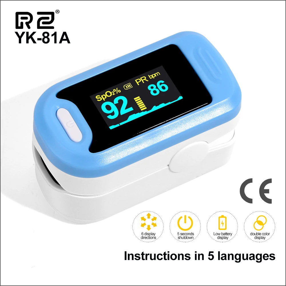 

RZ Pulse Oximeter Finger Mini Portable Fingertip Pulsoximeter Spo2 Pulsoximeter OLED Display Digital Saturimetro Pulse Oximeter