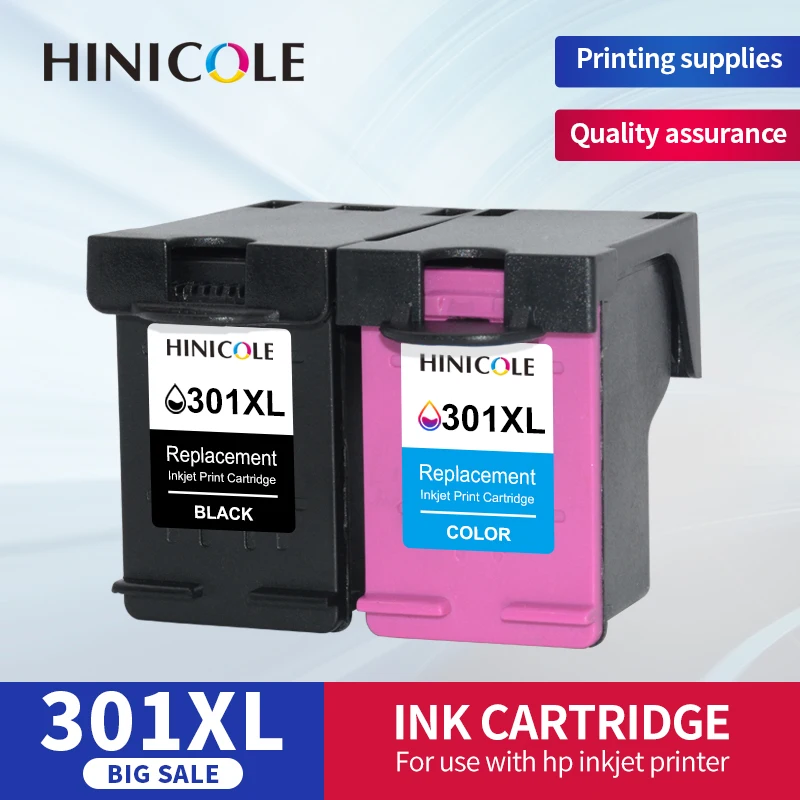 

HINICOLE Remanufactured Ink Cartridge Refill For HP 301 301XL DeskJet 3055a 3056a 3057a 3059a 3510 3511 3512 Envy 4500 4501