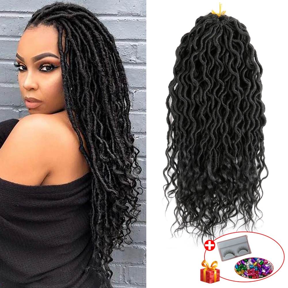 Aigemei  Faux Locs Curly Ends Ombre Crochet Braiding Hair-Extension Low Temperature Flame Retardant Synthetic Fiber 24roots