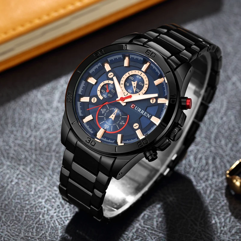 CURREN Men Watches Top Brand Luxury Men Military Wristwatches Full Steel Men Sports Watch Waterproof Relogio Masculino Montre