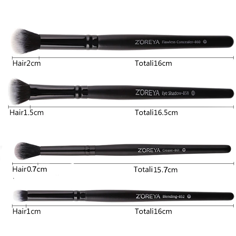 ZOREYA 15 Pcs Luxury Balck Makeup Brushes Set Tools Professional Brushes Foundation Powder Eyeliner Eyeshadow Make up Brushes