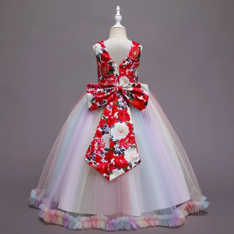 

Flowers Kids Dress for Girls Wedding Girl Dress Princess Party Pageant Formal Gown For Teen Children Dress New Year dress