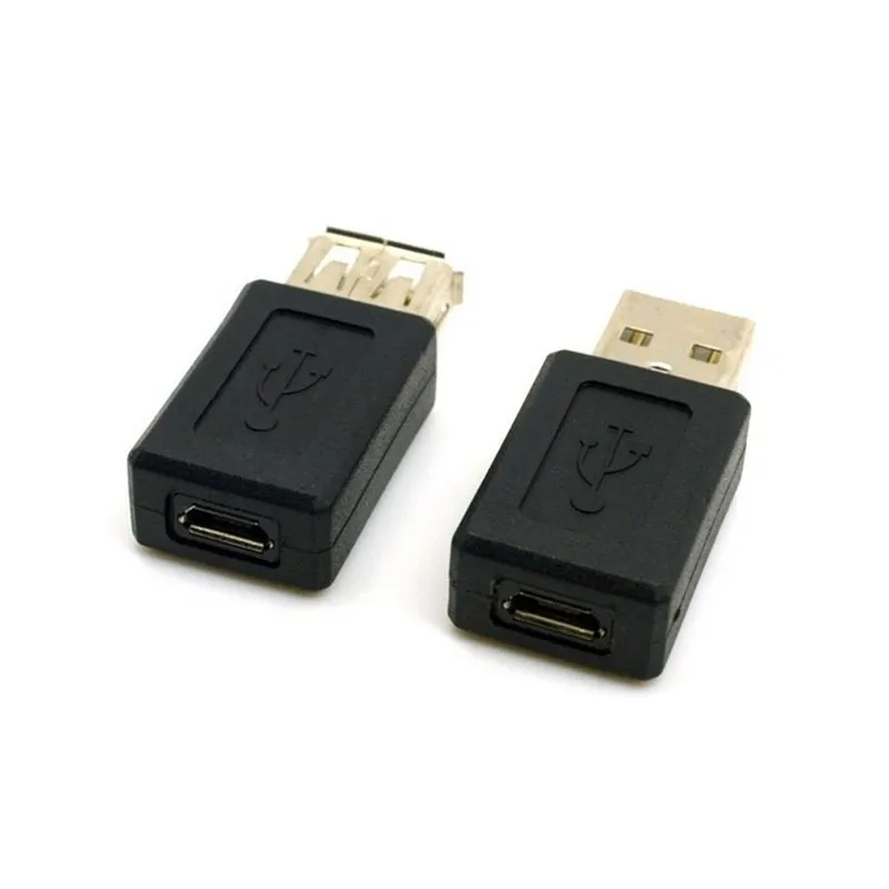 

2pcs USB 2.0 A Type Male to Micro USB 5pin Female & USB Female to 5pin Female Extension Adapter Black Adaptor