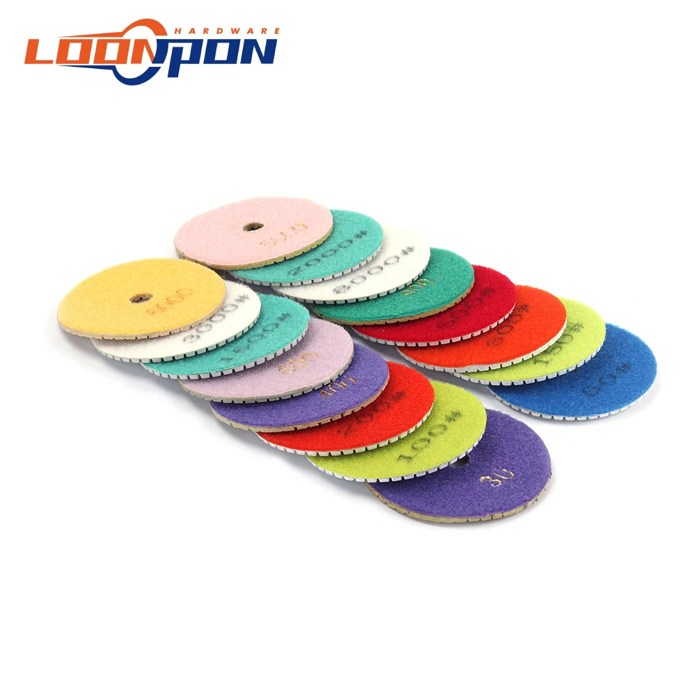 화강암 대리석 석재 유리 타일용 다이아몬드 연마 패드, 습식 버핑 디스크, 4 인치, 100mm, 30 ~ 8000 그릿, 100x4mm, 1PC, 신제품