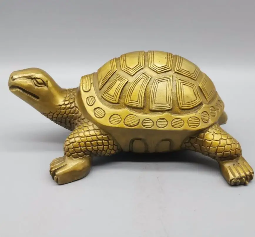 

China brass longevity tortoise crafts statue