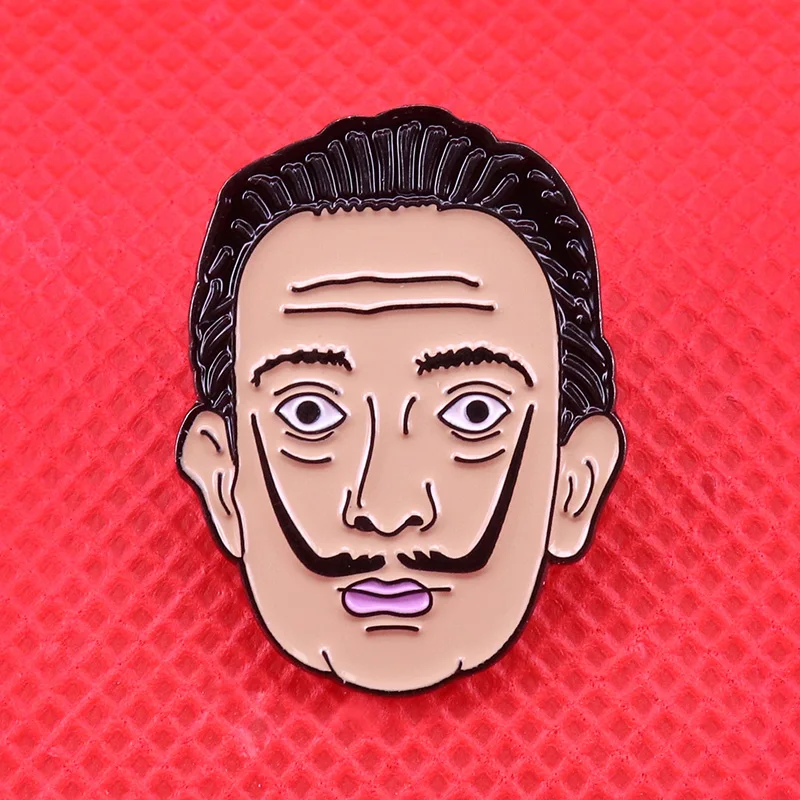 Salvador Dali enamel pin Spanish Surrealist painter brooch