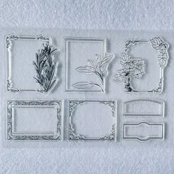 vintage background tag  frame  Clear Stamp Transparent Silicone Stamp Seal Sheet For Scrapbooking Photo Album Decoration