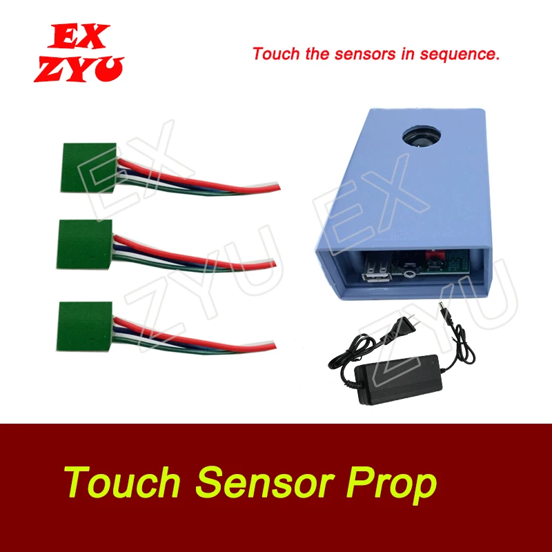EXZYU Touch Sensor Prop real life escape room touch the sensors in correct order to unlock the chamber room