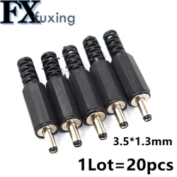 20PCS 3.5 mm * 1.3 mm Male Solder DC Power Barrel Tip Plug Jack Connector Adapter 3.5*1.3 mm Small Power Plug DC002 Plug 3.5x1.3