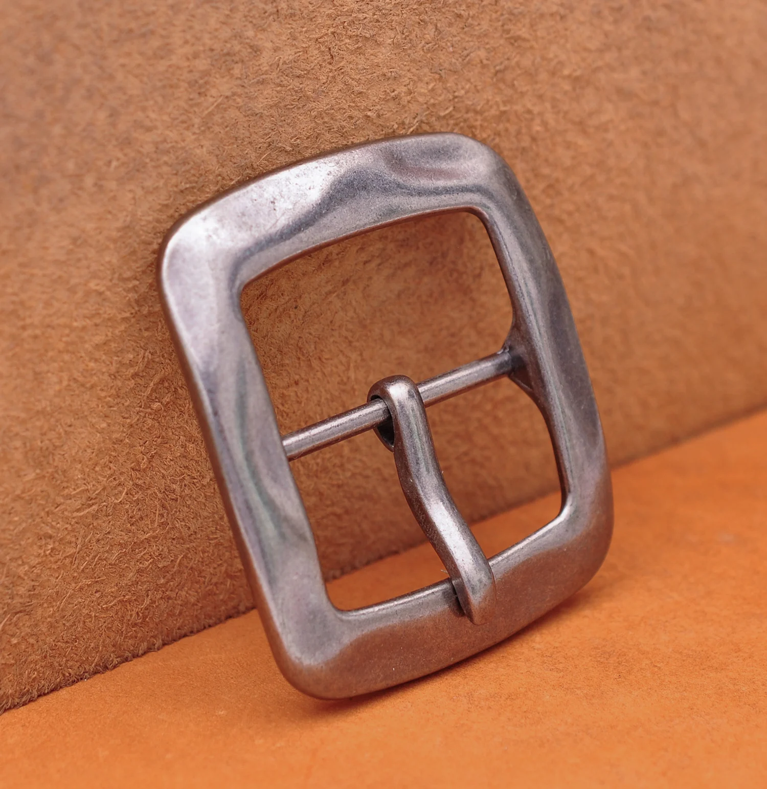 Heavy Duty Quality Vintage Silver Square Center Bar Pin Buckle for Leathercraft Belt Fit 40mm Strap