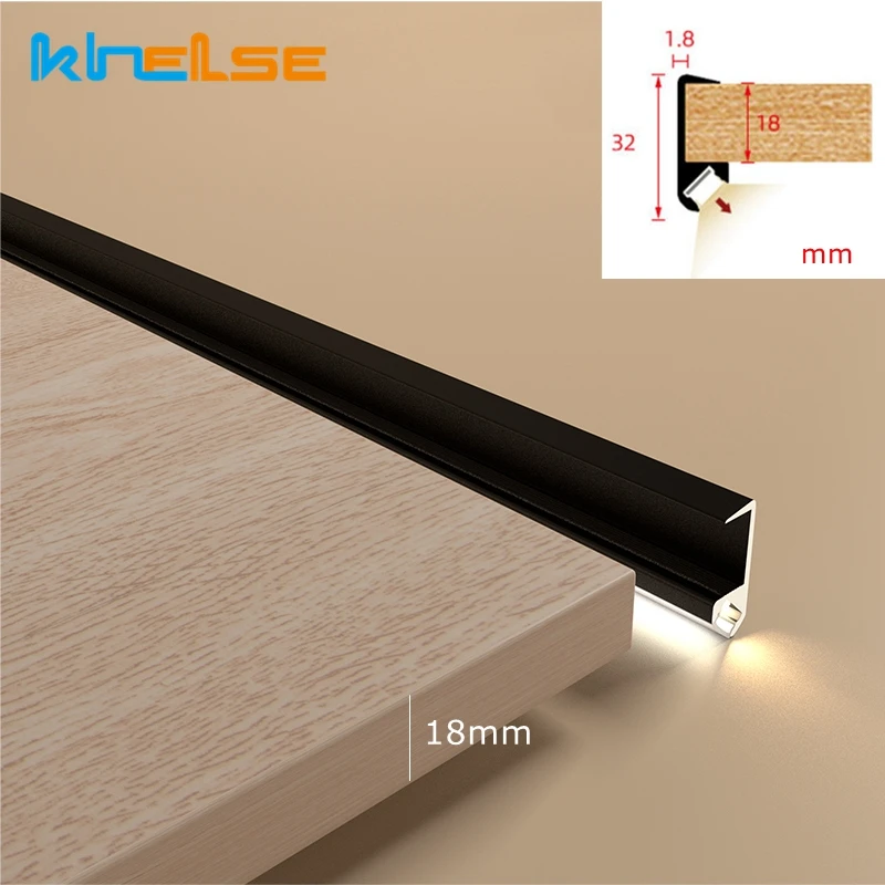 

LED Cabinet Strip Light Wardrobe 45 Degree Oblique Lighting Splint Light for 18mm Wide Board Sensor Aluminum Profile Bar Lamp