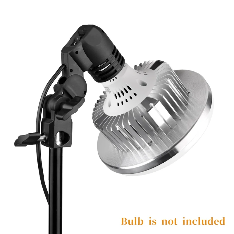 1.8m Cable Cord Light Bulb Stand E26 / E27 AC Socket Lamp Holder with Umbrella Holder Photography Light Bulb Mount for Photo