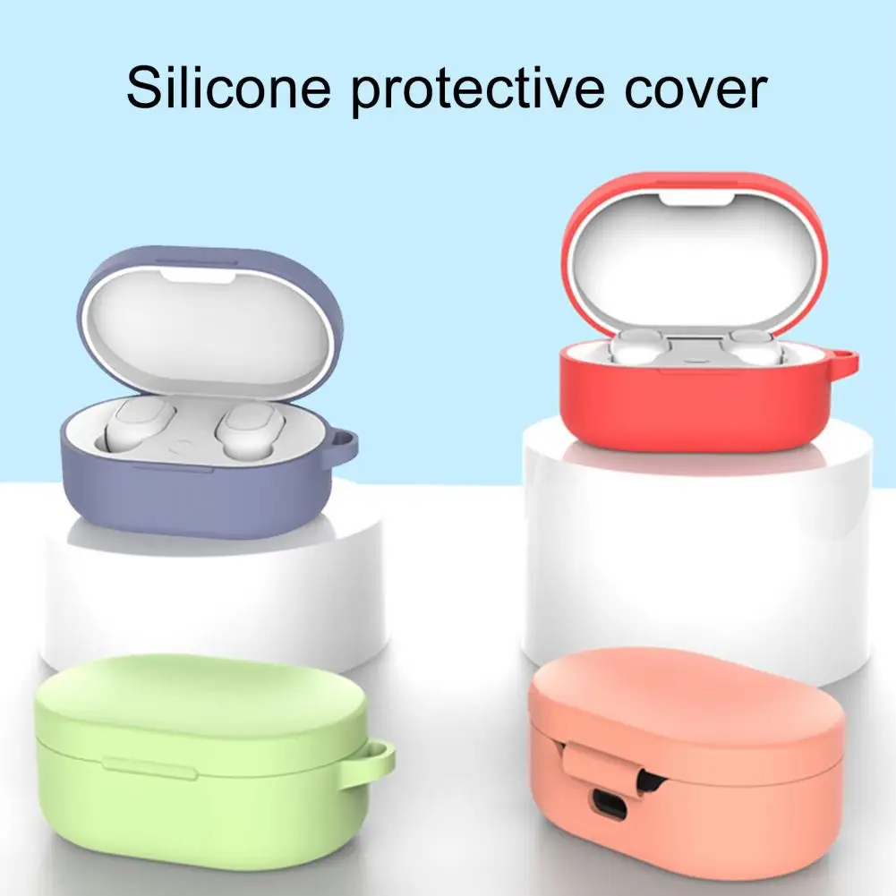 For Redmi Air dots 3 Case Wireless Bluetooth Earphone Cover for Airdots 3 Earbuds Case Silicone anti drop Cover Carabiner