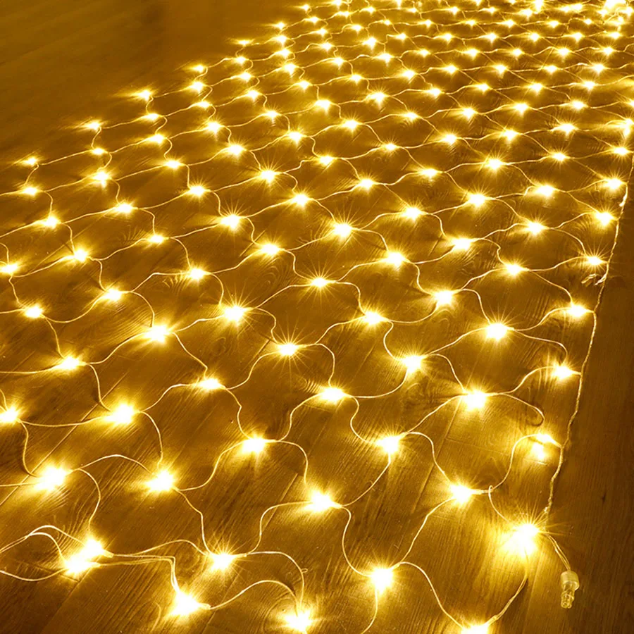 BEIAIDI – guirlande lumineuse à 580 LED 10x1m, filet en maille, pour noël, fête, mariage, fenêtre, rideau, glaçons