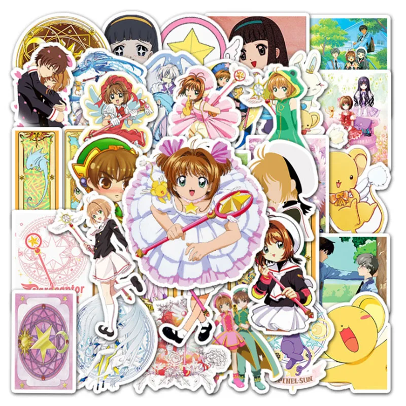 10/30/50pcs  Card Captor Sakura Anime  Sticker Kawaii Cute Cartoon Stickers Scrapbook Laptop Diy Kids Toys Pvc Decal  Stickers