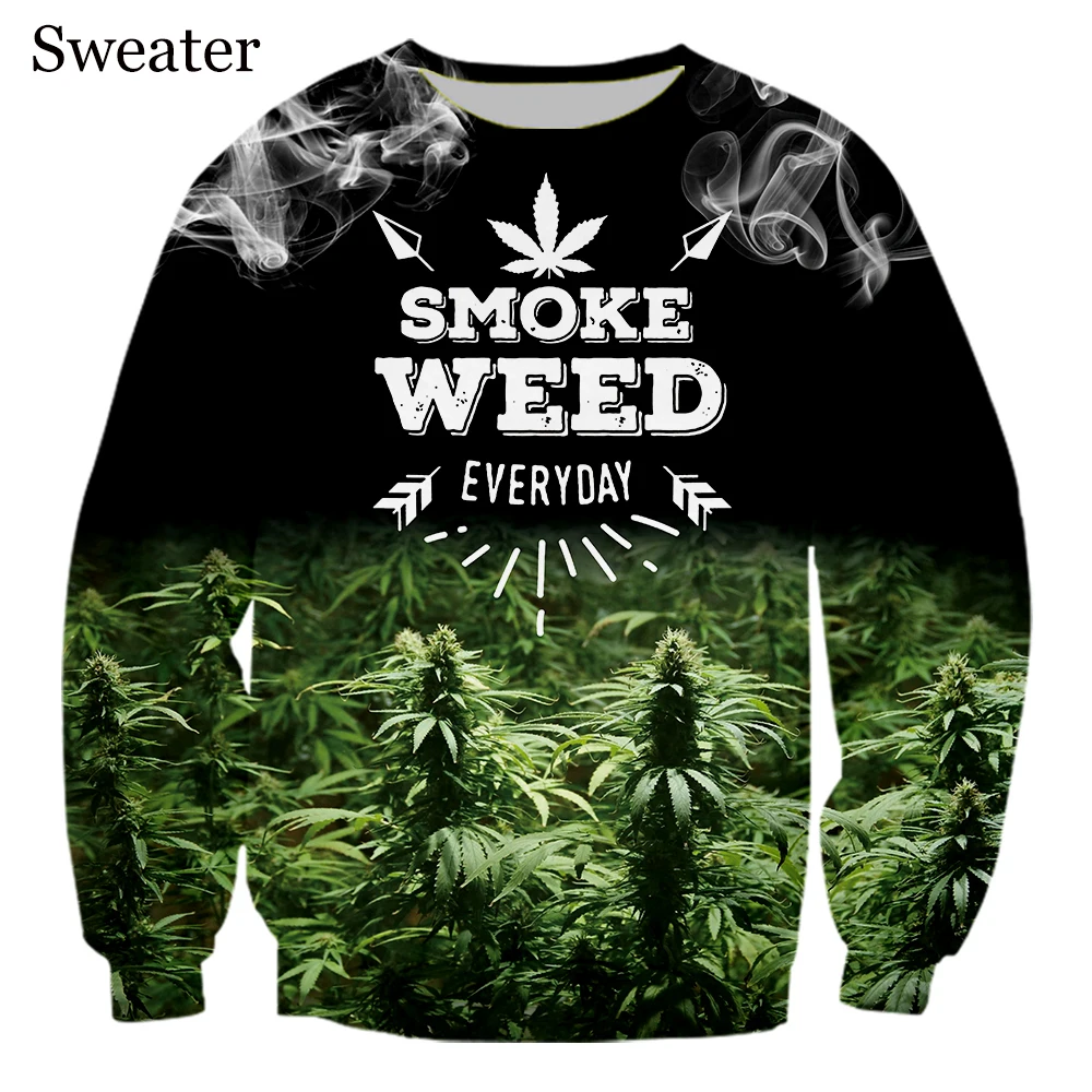 

New Arrive Popular Tobacco Weeds Fashion Men Women Tracksuits Crewneck Hip Hop sweater Plus Size S-7XL harajuku