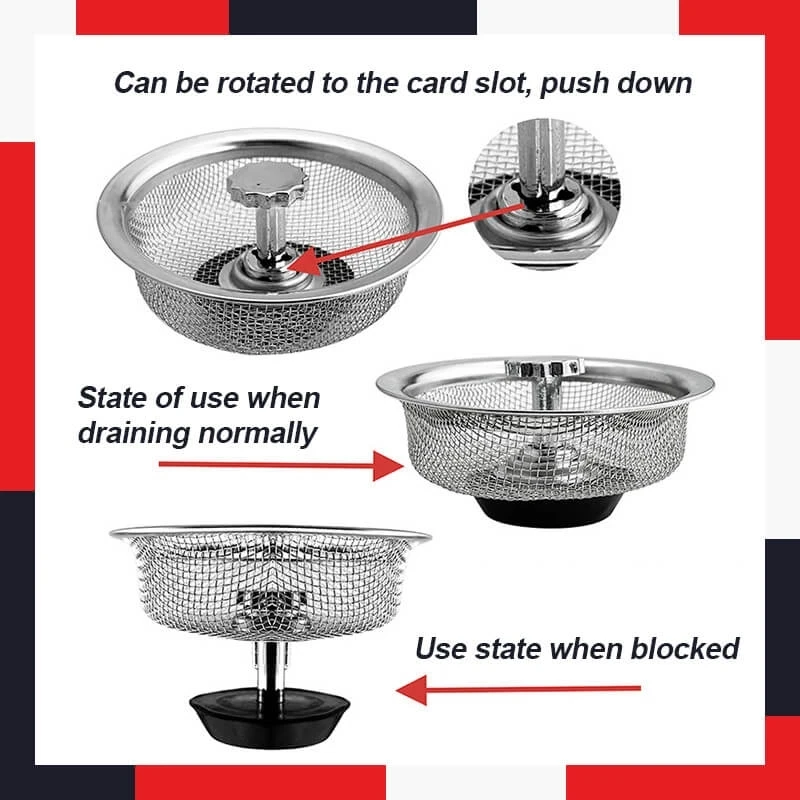 Colador de fregadero de acero inoxidable, filtro de repuesto para fregadero de alta resistencia, drenaje de suelo, alcantarillado, filtro de agua para Cocina