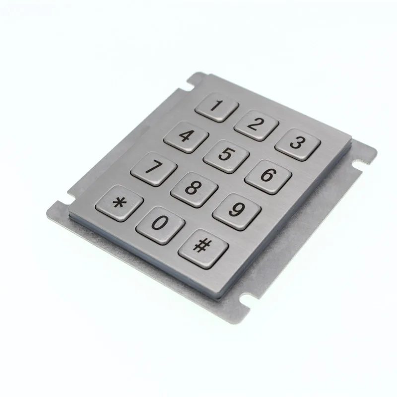 12 Keys 3x4 Matrix USB Kiosk Keyboard Metal Stainless Steel Numeric Keypad For Access Control