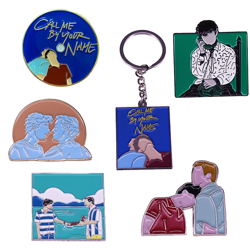 Italy Movie Call Me By Your Name enamel pin Elio & Oliver brooch keyring CMBYN Fans Art Addition