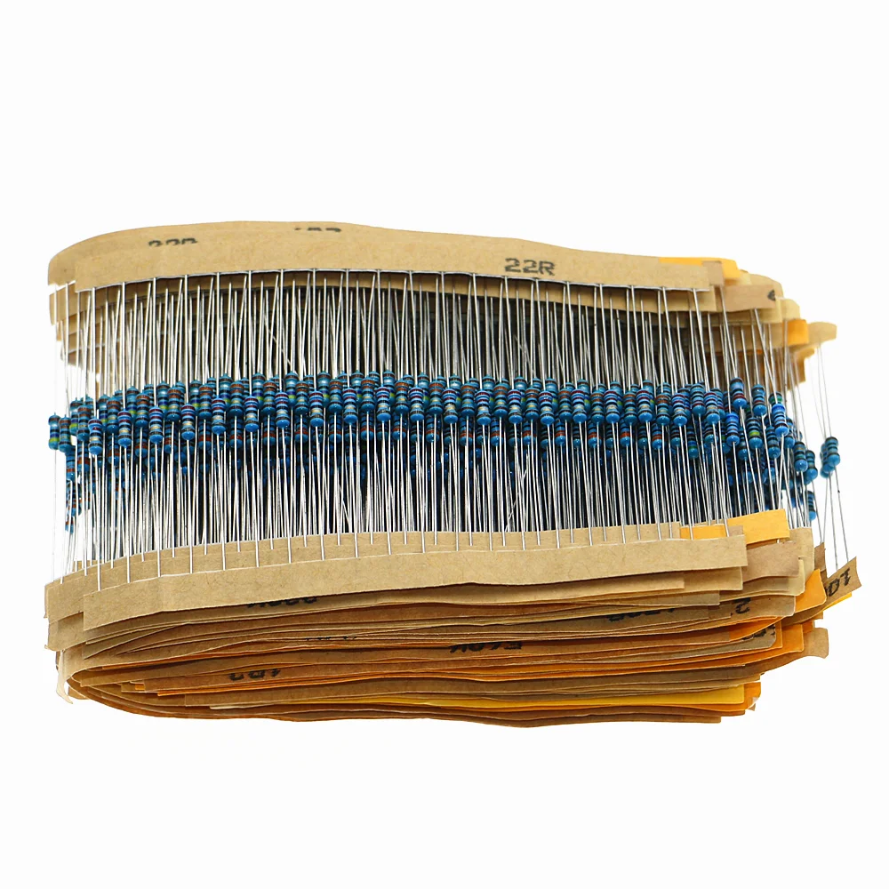 2600pcs 130 Values 1/4W 0.25W 1% Metal Film Resistors Assorted Pack Kit Set Lot Resistors Assortment Kits Fixed capacitors