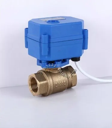 DN25 I inch Brass Two Way Motorized Ball Valve DC5V 12V 24V AC220V Electric water valve 1