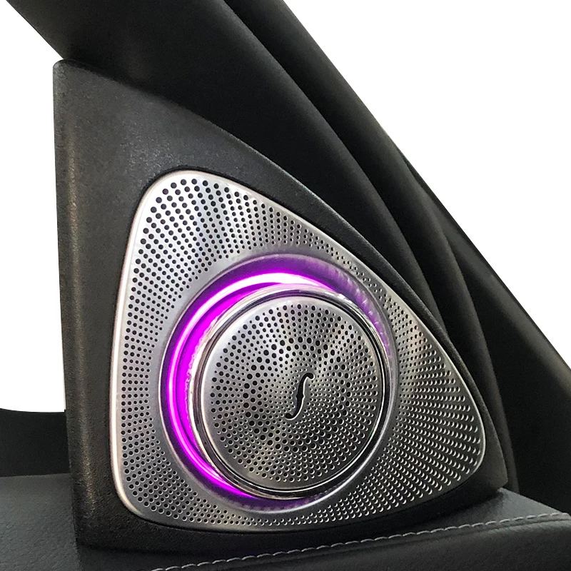 3D Rotation Glow Tweeter Speaker For Mercedes Benz W205 W213 X253 W222 GLC E S C Loudspeaker LED Treble Audio Trumpet Horn