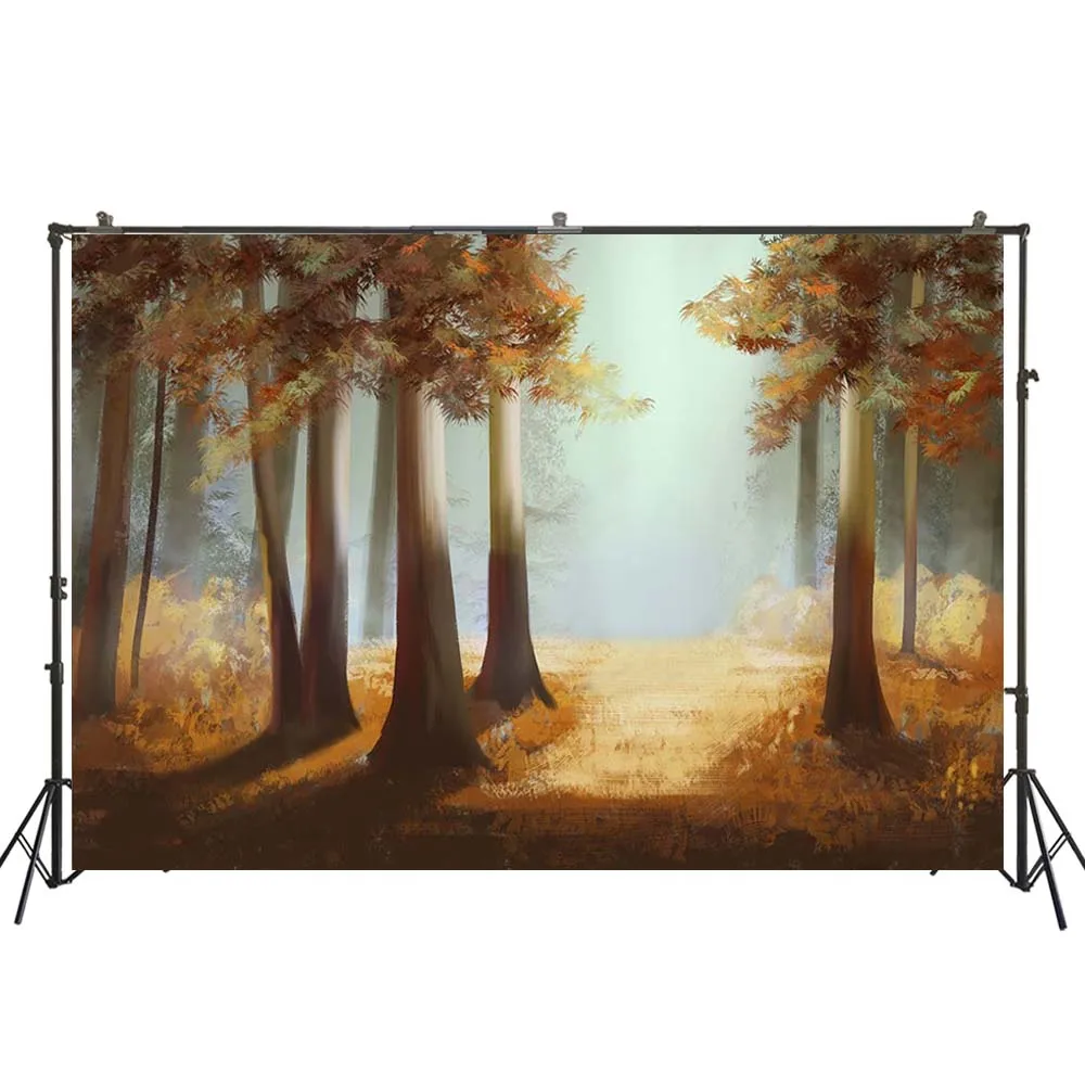 

Photography Backdrop Autumn Forest Tree Baby Portrait Wedding Photocall Photographic Background For Photo Studio W-4894