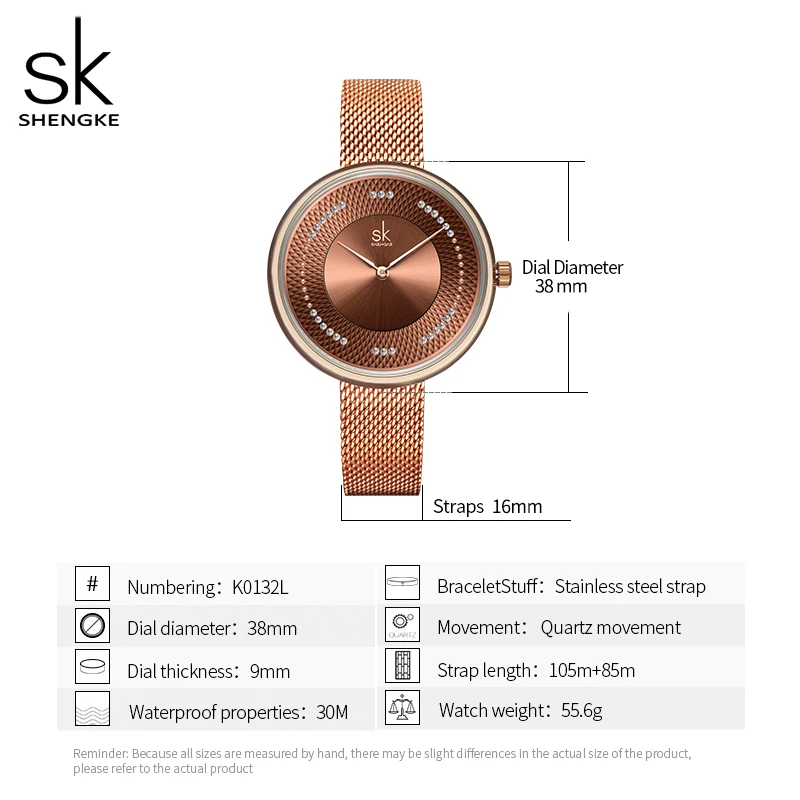 Shengke Women Watches Top Brand Luxury Stainless Steel Strap Wristwatch for Women Rose Clock Stylish Quartz Ladies Watch