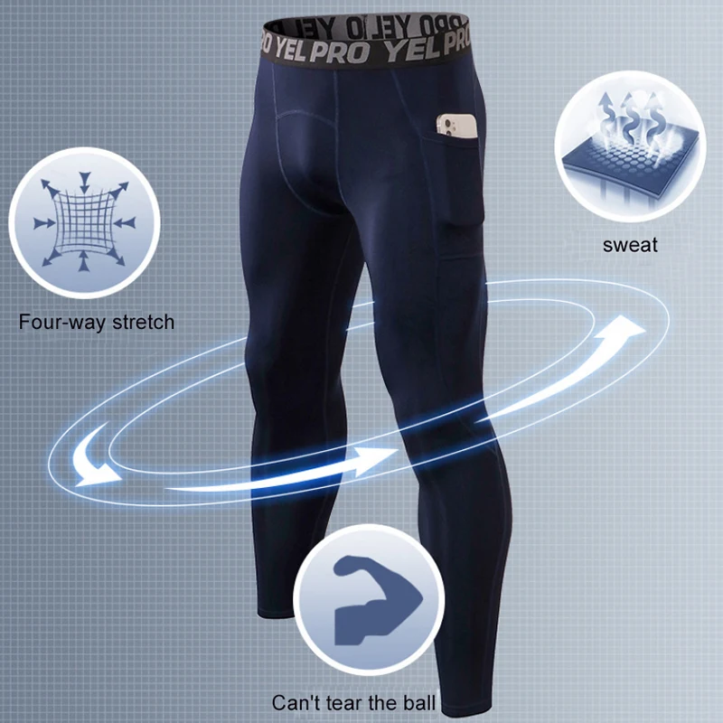 Sport Training Gym Pants Mens Compression Leggings Men Running Tights Fitness Exercise Trousers Men Sportswear Jogging Pants