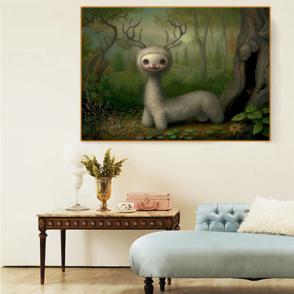 Citon Mark Ryden《Yoshi The Forest Spirit, 2011》Canvas Oil painting Baby room Artwork Picture Modern Wall Decor Home Decoration