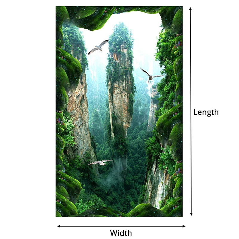 Custom 3D Muurschildering Vloer Behang Cliff Landschap PVC Dragen Waterdicht Voor Badkamer 3D Vloer Muurstickers Vinyl Kitchen Wall Paper