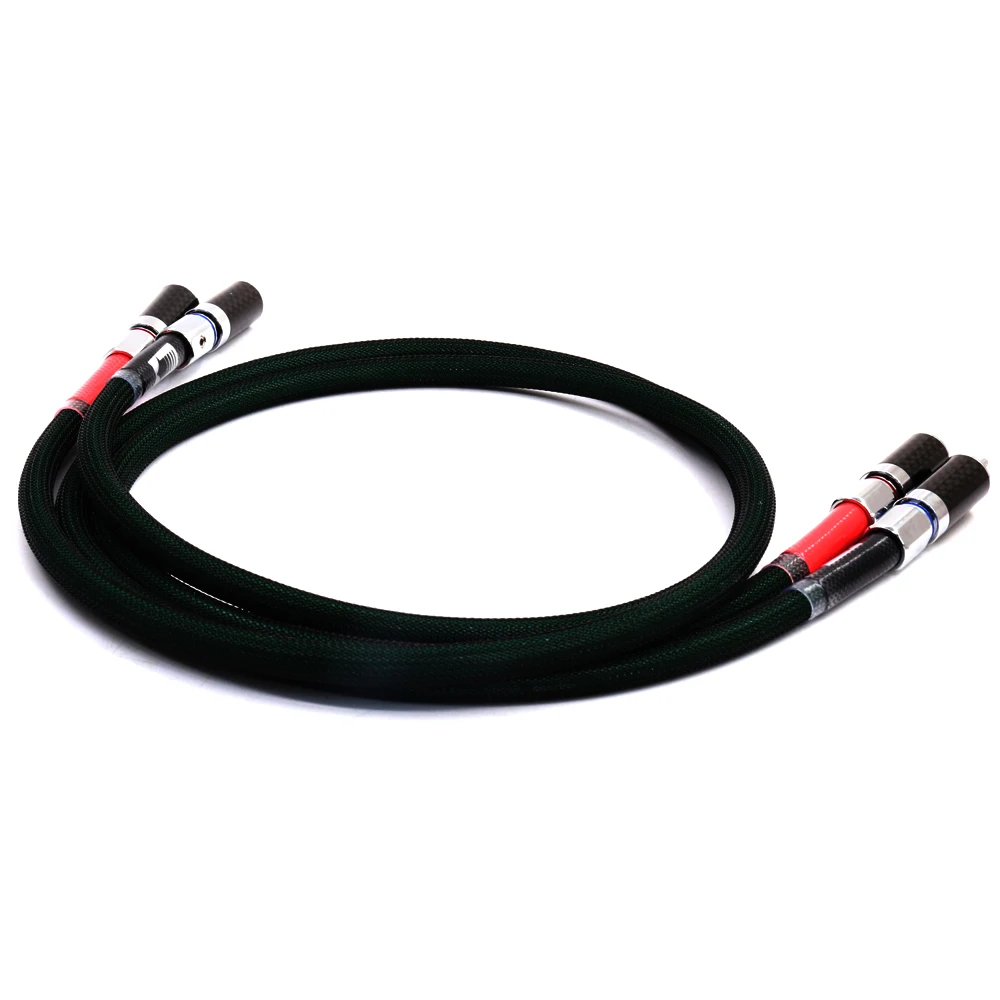 1 쌍 HiFi 6N OFC 오디오 케이블 상호 연결 케이블, 로듐 도금 RCA - RCA 수 커넥터